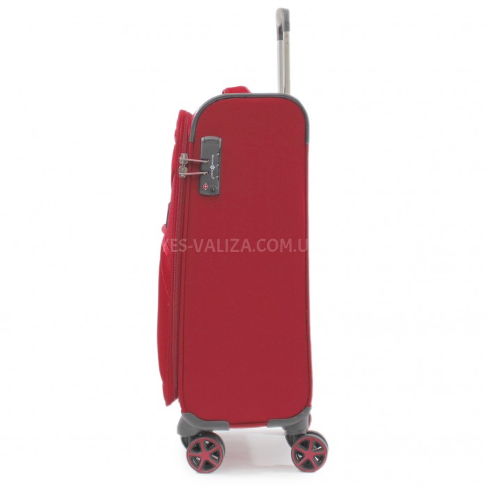 Валіза ручна поклажа S тканина червона 55х37х20/35л/2.7кг/Snowbal21505, фото 5