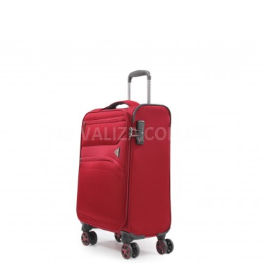 Валіза ручна поклажа S тканина червона 55х37х20/35л/2.7кг/Snowbal21505