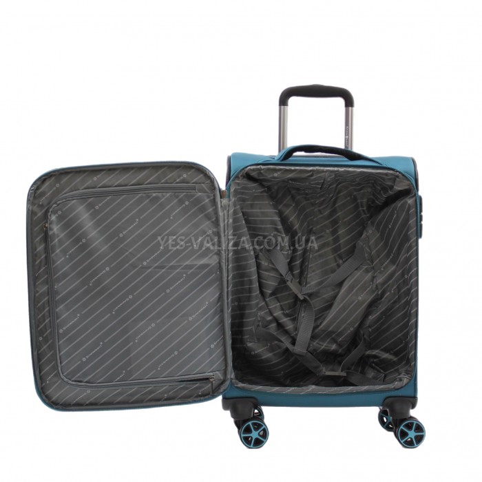 Валіза ручна поклажа S тканина бірюза 55х37х20/35л/2.7кг/Snowbal 21505, фото 8