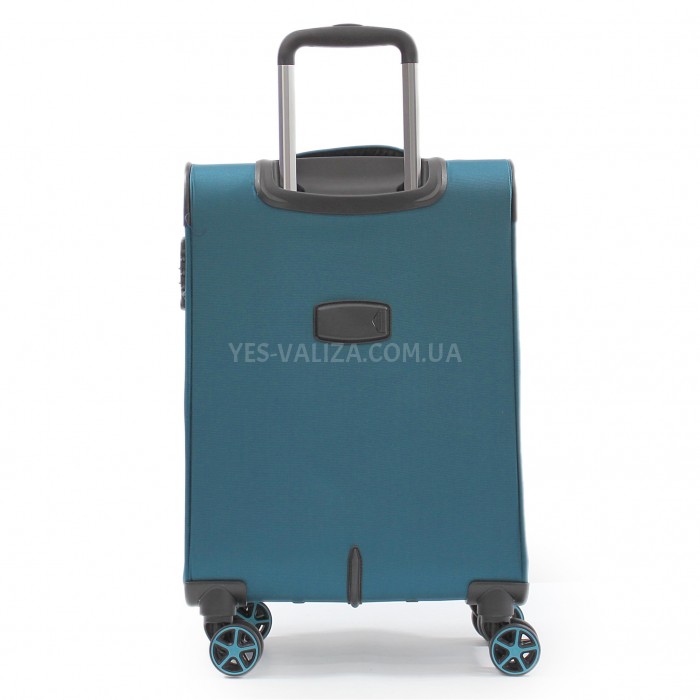 Валіза ручна поклажа S тканина бірюза 55х37х20/35л/2.7кг/Snowbal 21505, фото 3