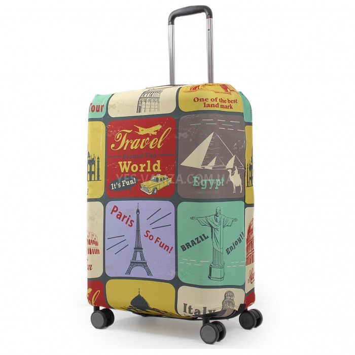 Чехол для чемодана большой L ткань (дайвинг) путешествие/Fly 281-28, фото 2