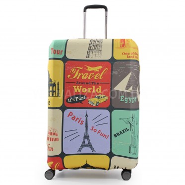 Чехол для чемодана большой L ткань (дайвинг) путешествие/Fly 281-28