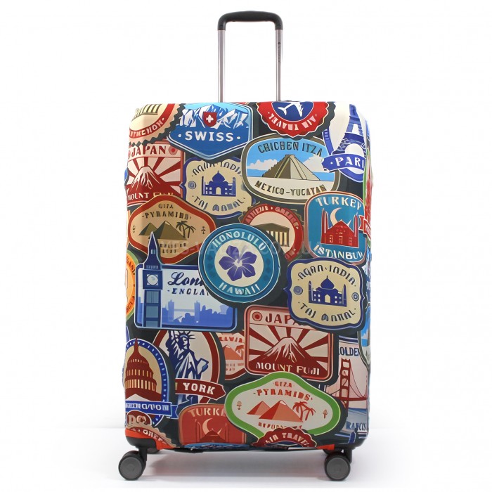 Чохол для валізи Польща великий L тканина (дайвінг) марки/Fly 371-28, фото 1