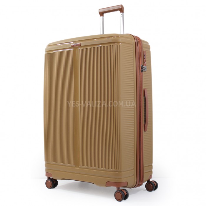 Чемодан большой L полипропилен кофе 76х51х31+5/125л/4.4кг/Airtex 247, фото 2