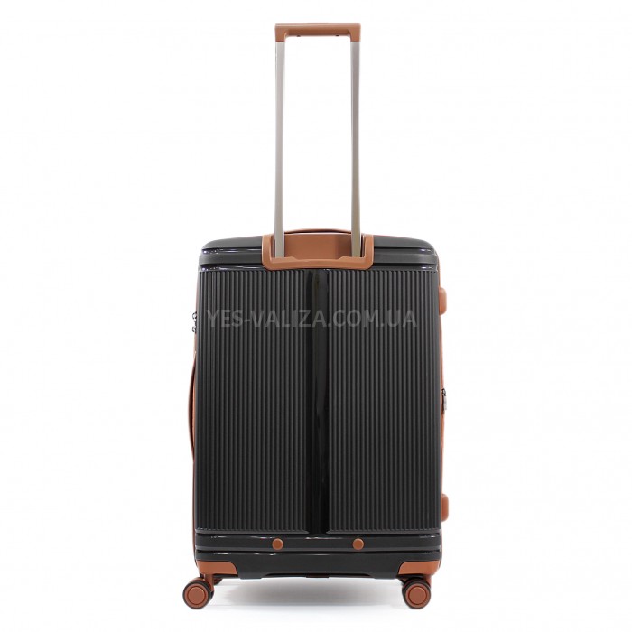 Валіза середня M поліпропілен чорний 66х46х27+5/83л/3.6кг/Airtex 247, фото 3