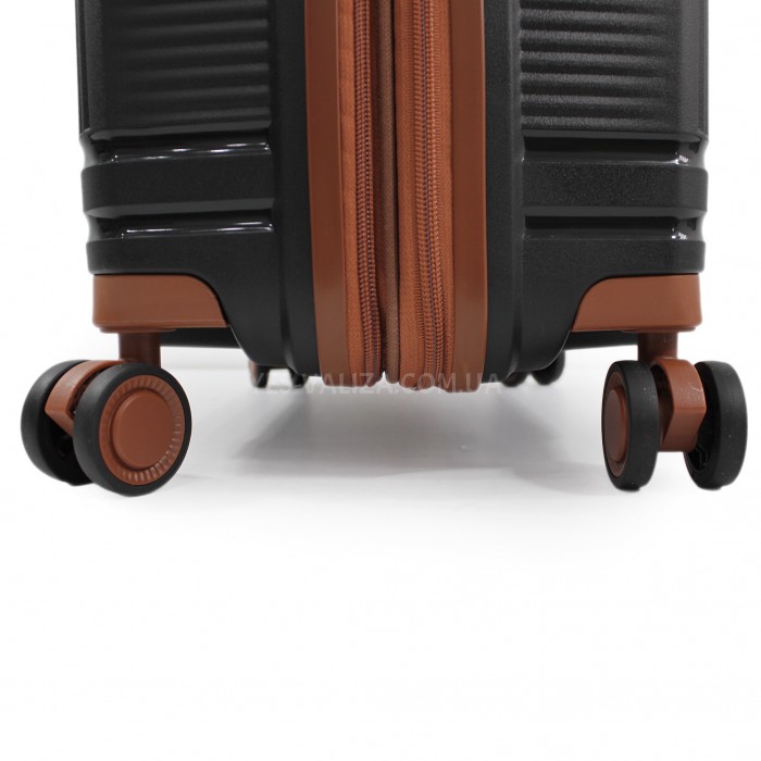 Валіза велика L поліпропілен чорна 76х51х31+5/125л/4.4кг/Airtex 247, фото 9