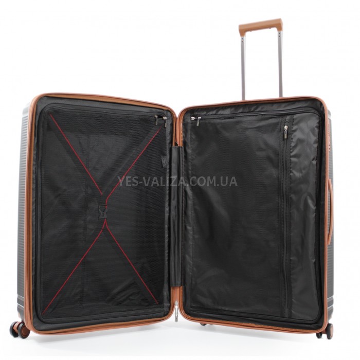 Валіза велика L поліпропілен чорна 76х51х31+5/125л/4.4кг/Airtex 247, фото 10