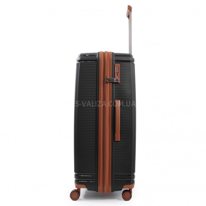 Валіза велика L поліпропілен чорна 76х51х31+5/125л/4.4кг/Airtex 247, фото 4