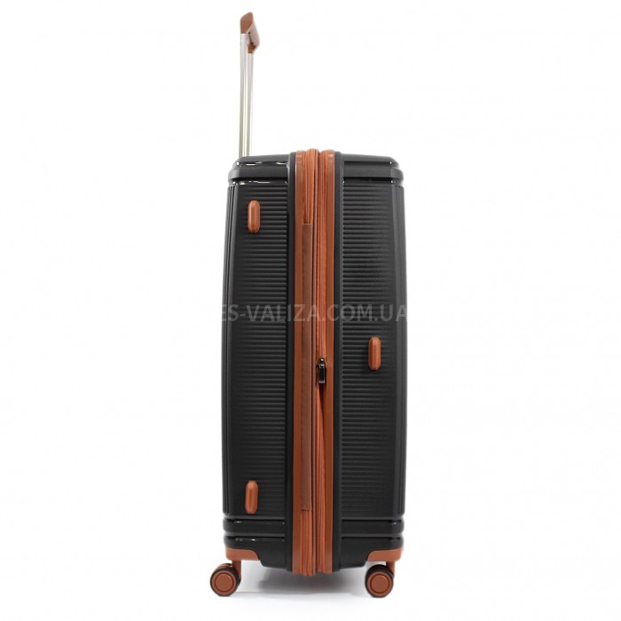 Валіза велика L поліпропілен чорна 76х51х31+5/125л/4.4кг/Airtex 247, фото 5