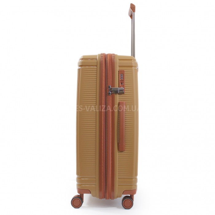 Чемодан средний M полипропилен кофе 66х46х27+5/83л/3.6кг/Airtex 247, фото 4