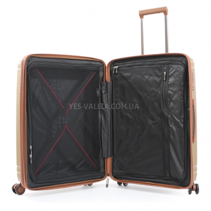 Валіза середня M поліпропілен кава 66х46х27+5/83л/3.6кг/Airtex 247, фото 10