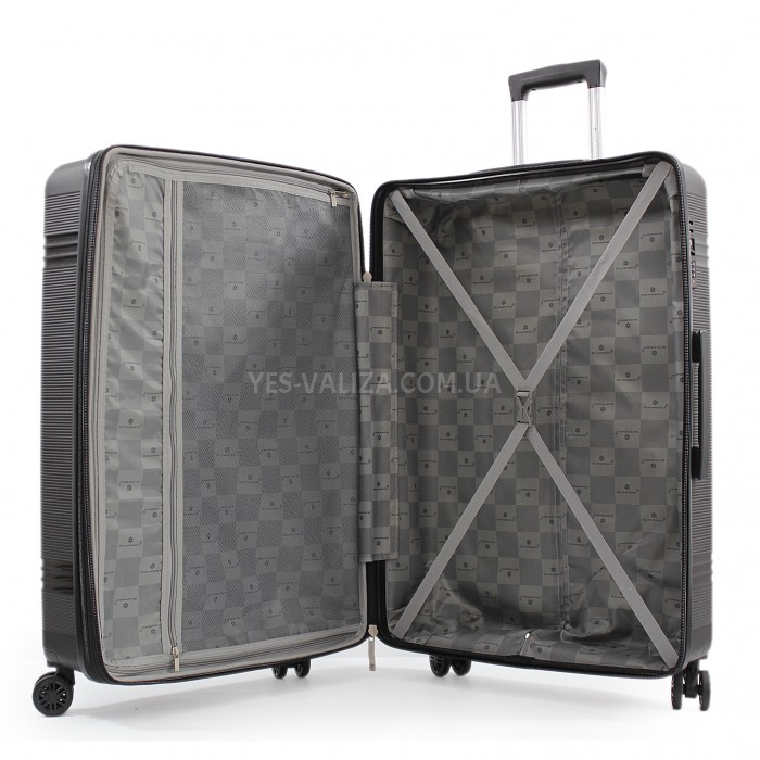 Валіза велика L поліпропілен чорна 76х51х28+5/117л/4.9кг Snowbal21204, фото 10