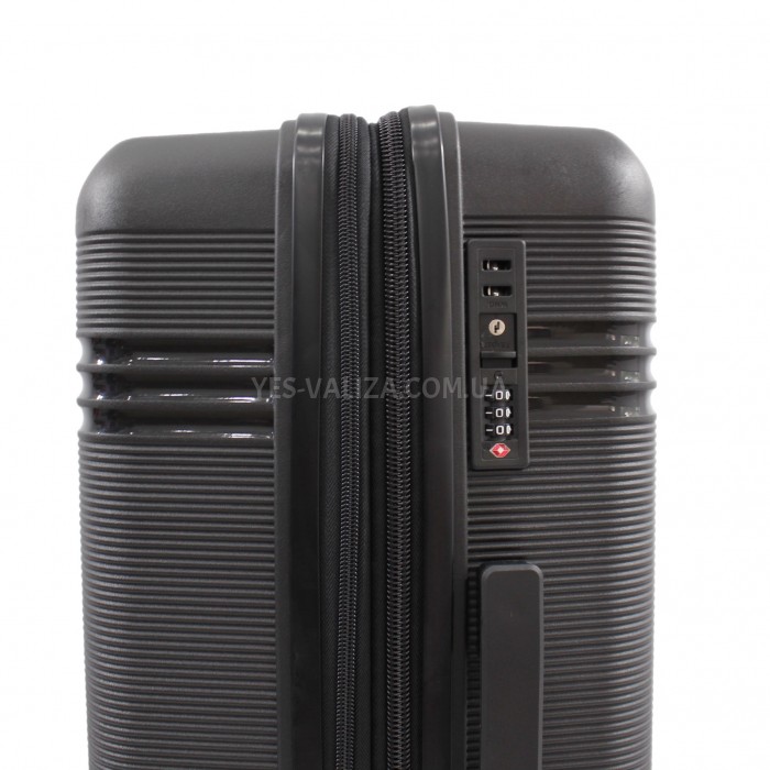 Чемодан большой L полипропилен чёрный76х51х28+5/117л/4.9кгSnowbal21204, фото 8