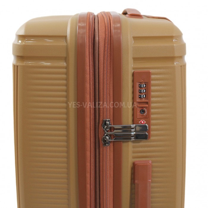 Валіза мала S поліпропілен кава 55х40х25(+5)см/52л/3.2кг/Airtex 241, фото 8