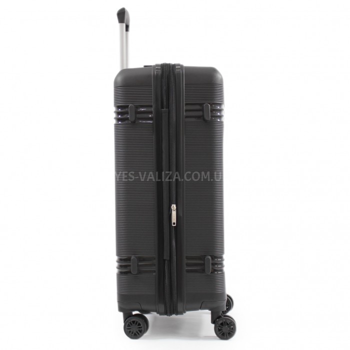 Чемодан средний M полипропилен чёрный 66х44х25+5/79л/4кг/Snowbal 21204, фото 5