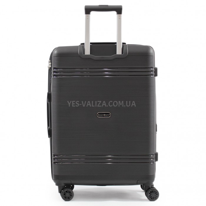Валіза середня M поліпропілен чорна 66х44х25+5/79л/4кг/Snowball 21204, фото 3