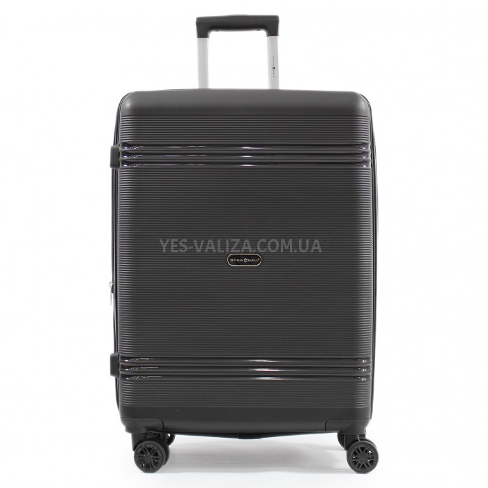 Чемодан средний M полипропилен чёрный 66х44х25+5/79л/4кг/Snowbal 21204, фото 2