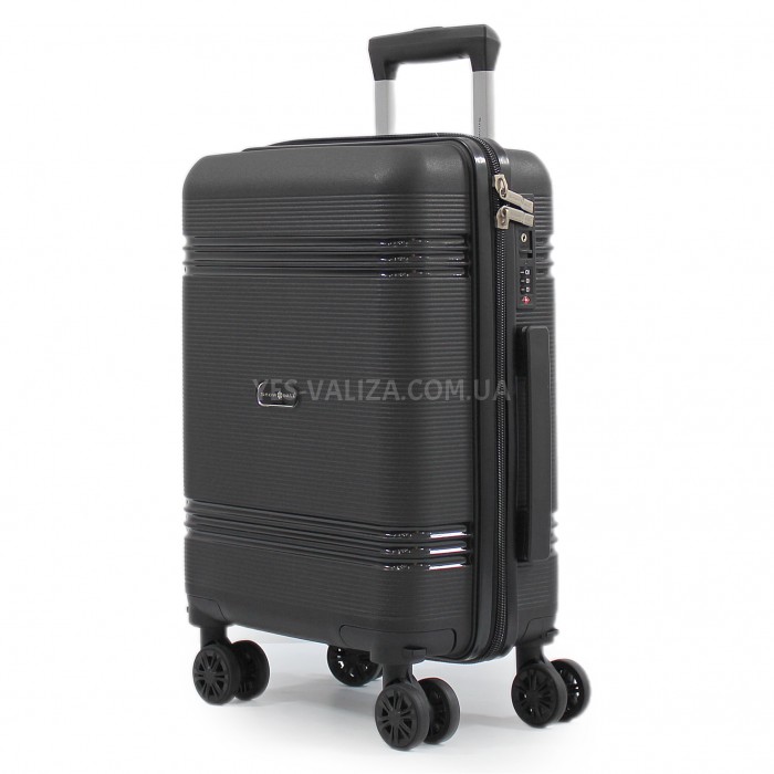 Чемодан ручная кладь S полипропилен чёрный 55х36х20/36л/3кг/Snowball, фото 1