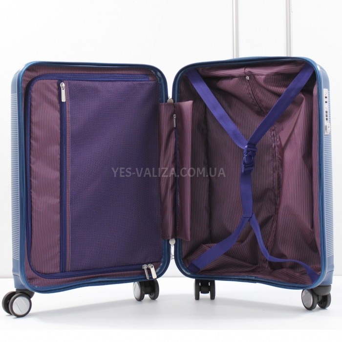 Чемодан ручная кладь S полипропилен синий 55х36х20/35л/2.6кг/Snowball, фото 9