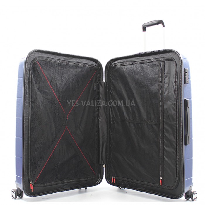 Чемодан большой L полипропилен синий 77х53х32см/116л/4.3кг/Airtex 232, фото 6