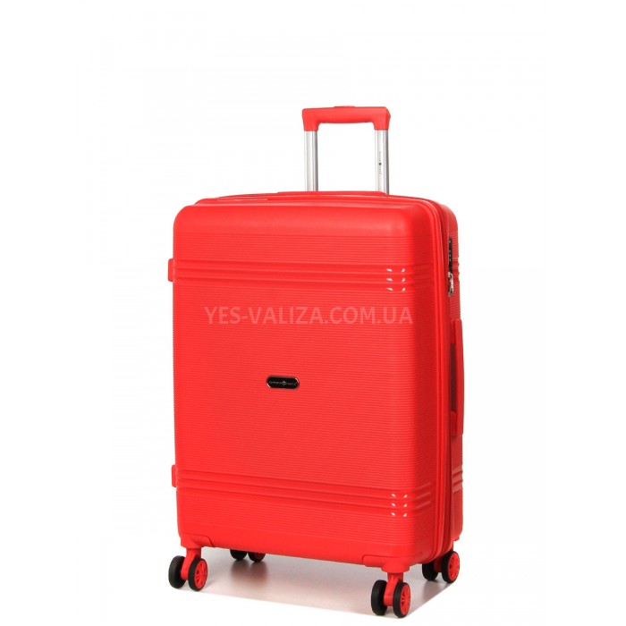 Чемодан средний M полипропилен красный 66х44х25+5/79л/4кг/Snowbal 21204, фото 1
