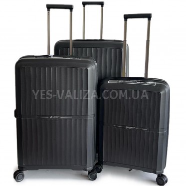 Набір валіз Франція (L M S-3шт) поліпропілен чорний/Airtex 249