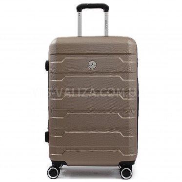 Валіза Франція середня M шампань 66х43х27(+5)см/78л/3.5кг/Worldline 626