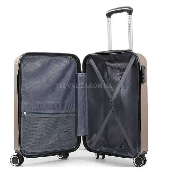 Валіза Франція мала S шампань 55х35х24см/38л/2.65кг/Worldline 626, фото 10