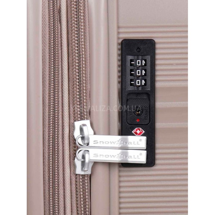 Валіза велика L поліпропілен шампань76х51х28+5/117л/4.9кг Snowbal21204, фото 7