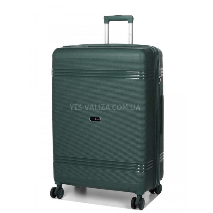 Чемодан большой L полипропилен зелёный76х51х28+5/117л/4.9кгSnowbal21204, фото 1