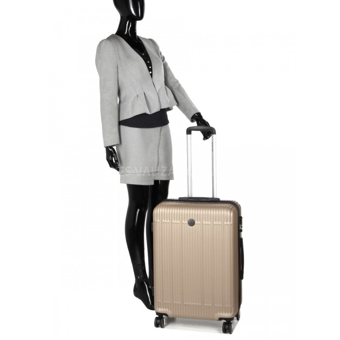 Валіза Франція середня M шампань 65х46х26см/75л/3.3кг/Worldline 630, фото 11