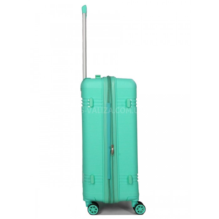 Чемодан большой L полипропилен бирюза76х51х28+5/117л/4.9кгSnowbal21204, фото 5