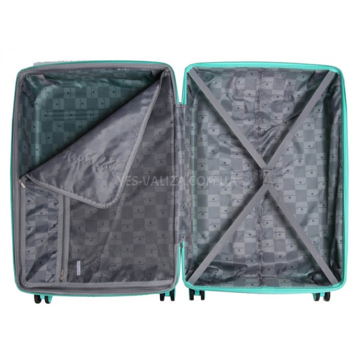 Чемодан большой L полипропилен бирюза76х51х28+5/117л/4.9кгSnowbal21204, фото 9