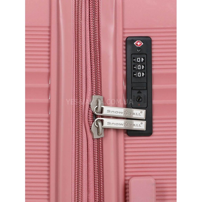 Набір валіз Франція (L M S XS+BC-5шт) поліпропілен рожевий/Snowball, фото 10