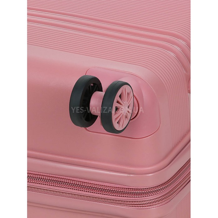 Набір валіз Франція (L M S XS+BC-5шт) поліпропілен рожевий/Snowball, фото 9
