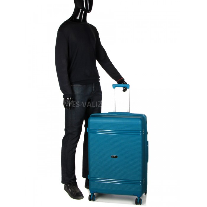 Валіза велика L поліпропілен синя 76х51х28+5/117л/4.9кг/Snowball 21204, фото 11