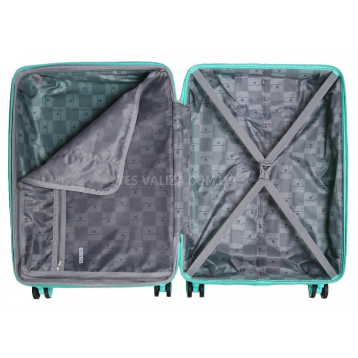 Чемодан средний M полипропилен бирюза 66х44х25+5/79л/4кг/Snowbal 21204, фото 10