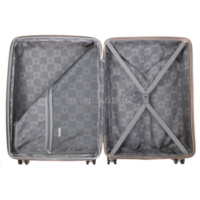 Валіза середня M поліпропілен шампань66х44х25+5/79л/4кг/Snowball 21204, фото 10