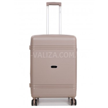 Чемодан средний M полипропилен шампань66х44х25+5/79л/4кг/Snowbal 21204