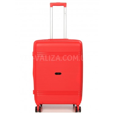 Чемодан средний M полипропилен коралл 66х44х25+5/79л/4кг/Snowbal 21204