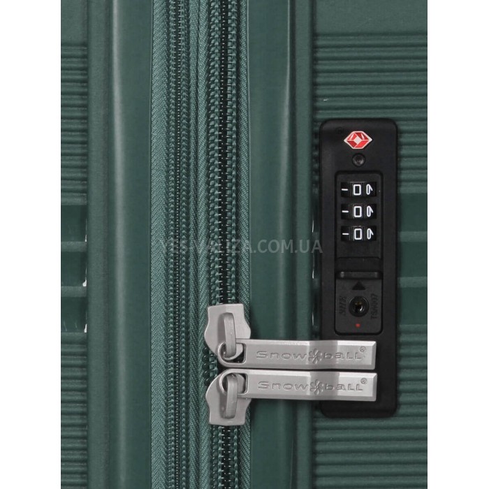 Чемодан средний M полипропилен зелёный66х44х25+5/79л/4кг/Snowbal 21204, фото 10