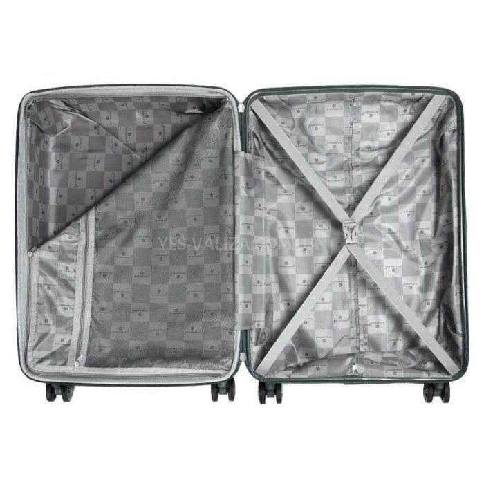 Чемодан средний M полипропилен зелёный66х44х25+5/79л/4кг/Snowbal 21204, фото 12