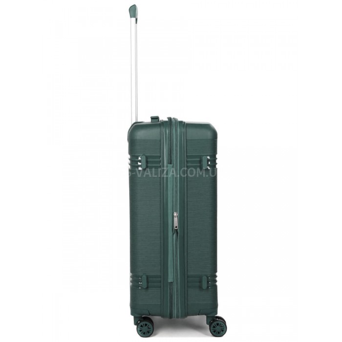 Чемодан средний M полипропилен зелёный66х44х25+5/79л/4кг/Snowbal 21204, фото 7