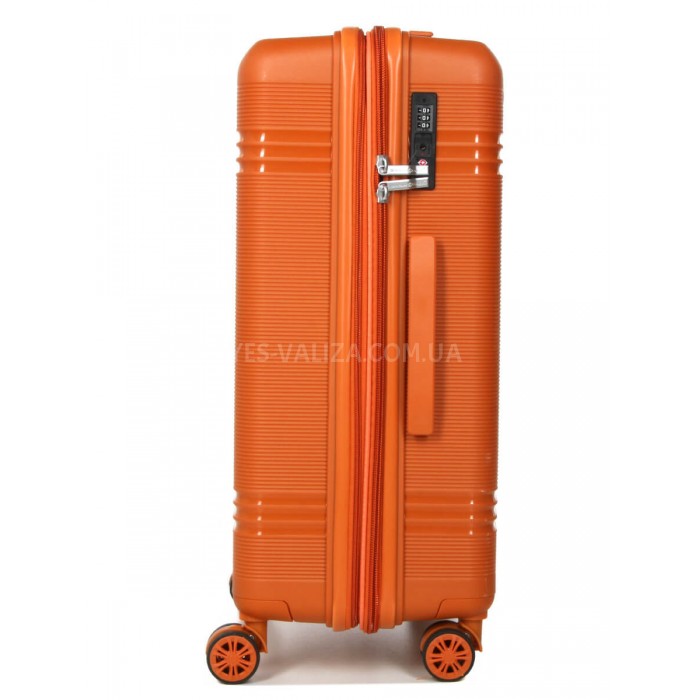 Валіза середня M поліпропілен помаранч 66х44х25+5/79л/4кг/Snowbal21204, фото 4