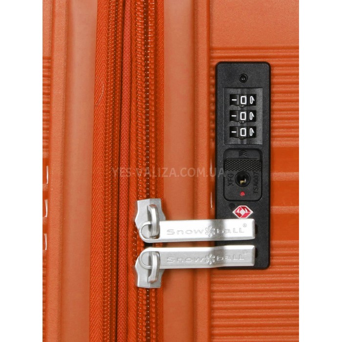 Валіза середня M поліпропілен помаранч 66х44х25+5/79л/4кг/Snowbal21204, фото 10