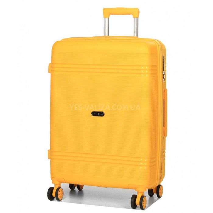Валіза середня M поліпропілен жовта 66х44х25+5/79л/4кг/Snowball 21204, фото 2