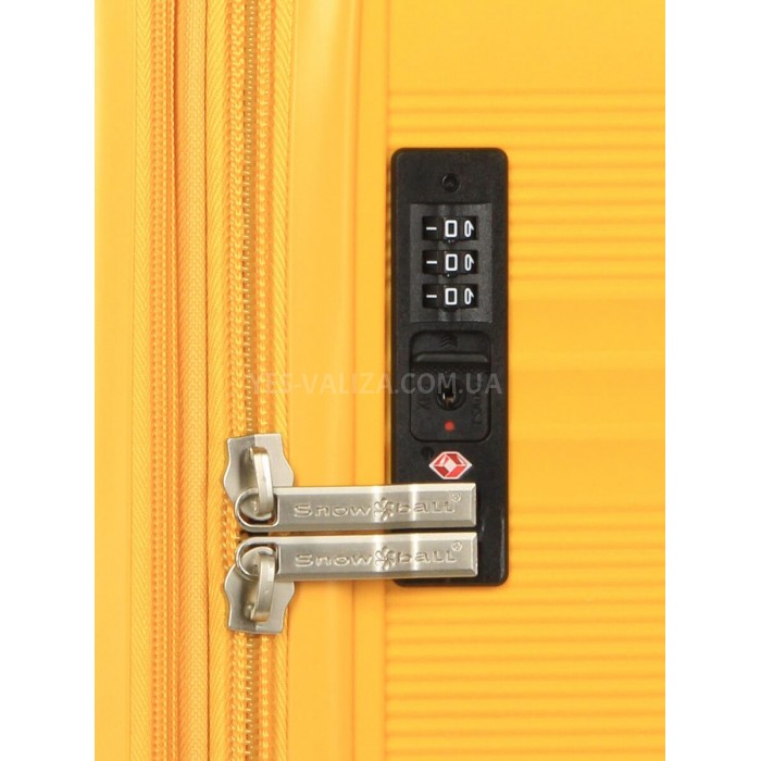 Чемодан средний M полипропилен жёлтый66х44х25+5/79л/4кг/Snowball 21204, фото 8