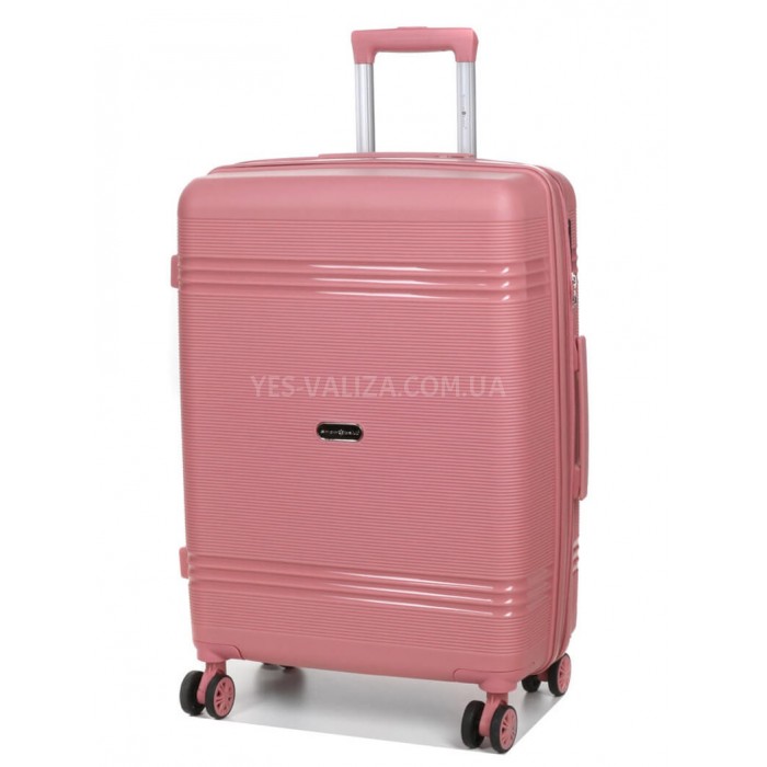 Валіза середня M поліпропілен рожева 66х44х25+5/79л/4кг/Snowball 21204, фото 2