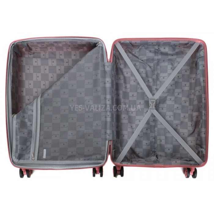 Валіза середня M поліпропілен рожева 66х44х25+5/79л/4кг/Snowball 21204, фото 11