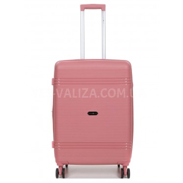 Валіза середня M поліпропілен рожева 66х44х25+5/79л/4кг/Snowball 21204